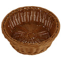 Round Woven Storage Basket 9.92 X 9.92 X 3.14 in Imitation Rattan Bread Holder for Kitchen Counter Snacks Fruits Candy Bakery Display Household Serving