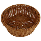 Round Woven Storage Basket 9.92 X 9.92 X 3.14 in Imitation Rattan Bread Holder for Kitchen Counter Snacks Fruits Candy Bakery Display Household Serving