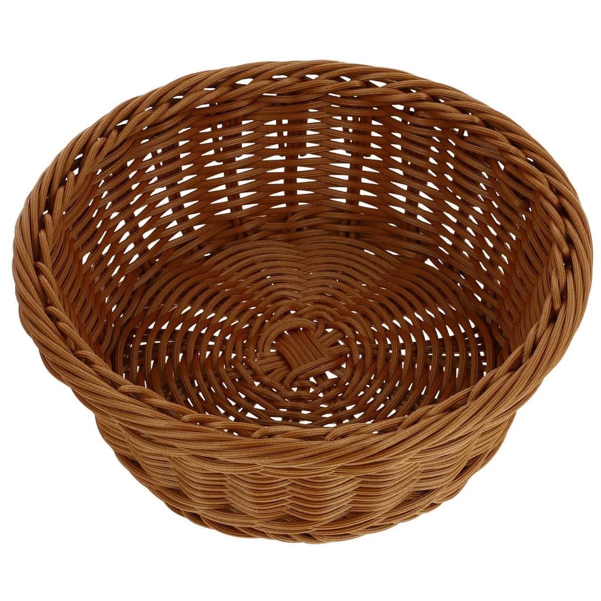 Round Woven Storage Basket 9.92 X 9.92 X 3.14 in Imitation Rattan Bread Holder for Kitchen Counter Snacks Fruits Candy Bakery Display Household Serving