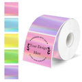 Square Thermal Labels Stickers 2" x 2", Holographic Thermal Stickers Labels, Glitter Self-Adhesive Direct Thermal Label for Small Business- Holographic 5 Colors 2 X 2
