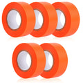 MOWPOG 5 Pack Orange Flagging Marking Tape, 1" x 100′ Non-Adhesive Survey Ribbon Rolls, Fade-Resistant Tapes for Hunting Trail, Tree, Boundaries and Hazardous Areas (Orange)