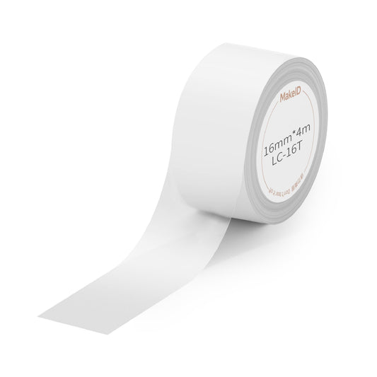 Makeid L1-C Label Maker Tape Refills, 16mm x 4m (0.63" x 13'), Continuous Thermal Laminated Label Tape, Waterproof, Self-Adhesive, Compatible Label Printers Transparent