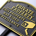 Private Property Video Surveillance Solid Cast Metal Sign