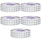 ChromaLabel metallic silver 1/4 inch circle sticker labels, reflective round dots for golf club launch monitor, 1000 per roll in a pack of 5.