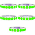 ChromaLabel 1/2 inch fluorescent green round color-coding labels, high visibility stickers, 1000 per roll, pack of 5, easy to write on