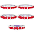 ChromaLabel red 1/2 inch circle sticker labels on a roll, easy to write on, permanent adhesive, color-coding labels, pack of 5.