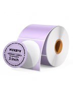 MUNBYN 3 Inch Purple Circle Thermal Labels for Business, 500 Sheets/1 Roll 3inch 1