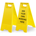 2 Pack 24" Height Blank Floor Sign Yellow A-frame Foldable Caution Sign Stick/Write-on Double Sided Safety Warning for Pool Restaurant Restroom Office 2 24 x 11. 6 Inch