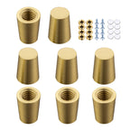 8 Pcs Brass Wood Cutting Board Feet,Board Display Tray Riser Feet with Silicone Nonslip Pads,Suitable for Kitchen Utensils and All Kinds of Furniture (8, Cone)