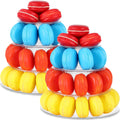 Juexica 2 Pcs Round Macaron Display Tower Stand 4 Tiers