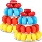 Juexica 2 Pcs Round Macaron Display Tower Stand 4 Tiers