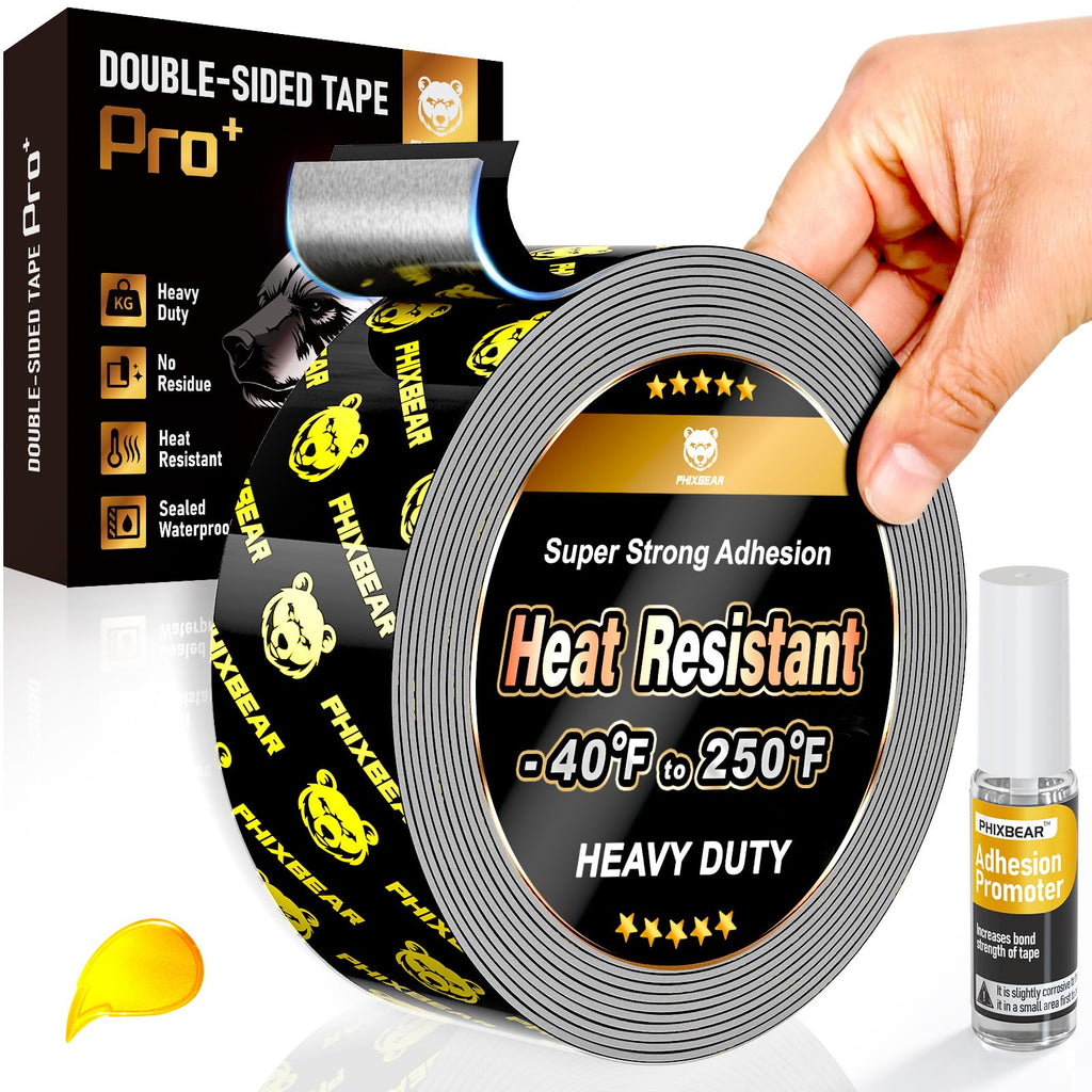 PHIXBEAR Double Sided Tape Heat Resistant Heavy Duty, 1" x 20FT