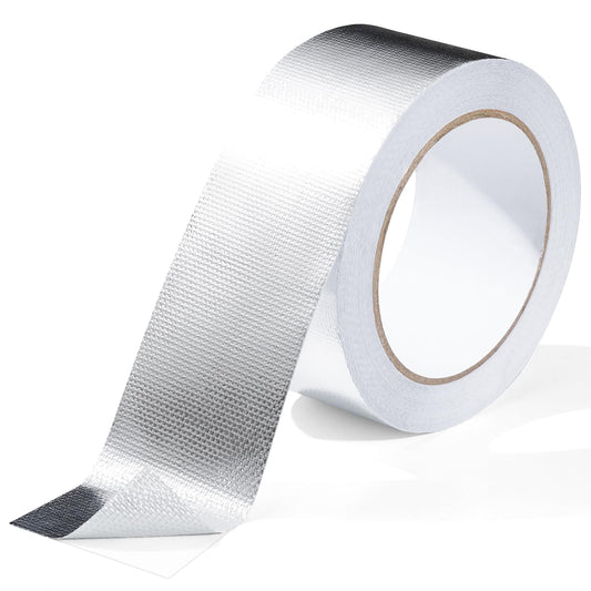 Aluminum Foil Heat Shield Tape, Silver Self-Adhesive Reflective Heat Resistant Thermal Foil Tape, Fiberglass Heat Shielding Cool Tapes for Hose and Auto Use 2in-166FT