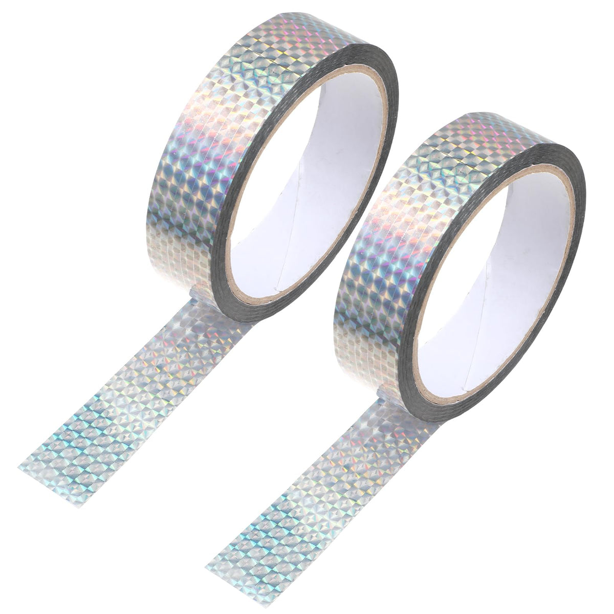 EupHHonycs 2 Rolls Holographic Tape, 1 Inch 54 Yard Reflective Tape for Birds, Holographic Self-Adhesive Bird Scare Ribbon for Keep Birds Away, Daily Home Use, DIY Crafts