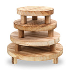 4 Pcs Wooden Risers Display Stands 5", 6", 7", 8", Brown