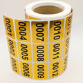 Sequential Number Labels, 1-1000 Gold Vinyl Stickers, 1.57 x 0.79 inches, Waterproof Self-Adhesive Roll (0001~1000) 0001~1000