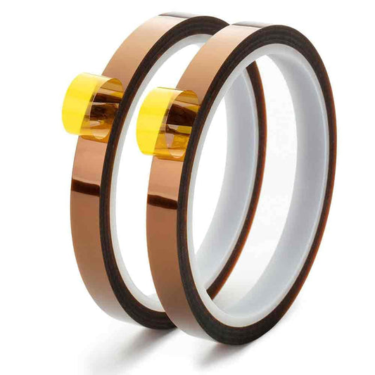 Heat Tape for Sublimation, 2 Rolls 0.5 Inch x 108Ft Polyimide Heat Resistant Tape, High Temp Thermal Tape for Heat Press Soldering, No Residue Heat Transfer Tape for Circuit Board 3D Printing 10MM