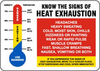 Know The Signs Of Heat Exhaustion Sign Safety Health Hazard Stress D2 Metal Tin – 12 x 16 Inch for Home or Work 12"x16"/30x40cm