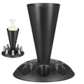 Hemobllo Piping Bag Holder Stand, Black Stainless Steel Pastry Rack with Nozzle Slots & Easy-Fill Design for Mess-Free Cake Decorating, for Home Bakers & Professionals 8.49x7.47 in