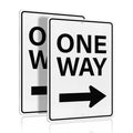 2 Pack One Way Sign with Right Arrow 18 × 12 Inches