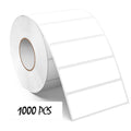 White Rectangle Labels 3" x 1" Color Coding Stickers Roll 1000 Pcs White