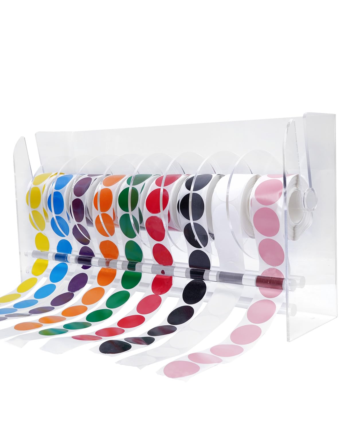 UCEC 9 Disks Sticker Roll Dispenser, Acrylic Label Sticker Holder