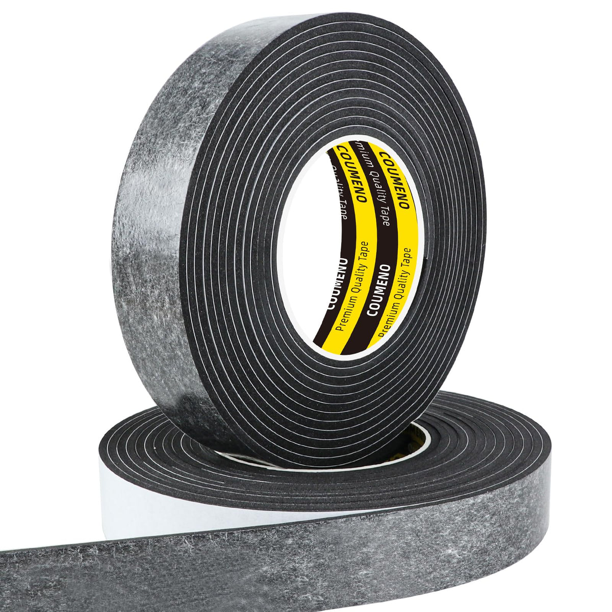 Single-Sided Adhesive EVA Foam Tape 2 Pack 1.2in x 16.4FT,Black Foam Weather Stripping,Door Seal & Window Insulation Tape,Waterproof Sound Proof Seal Strip for Doors,Garage Door/Gap Sealing 2 Pack 1.2inX16.4FT Black