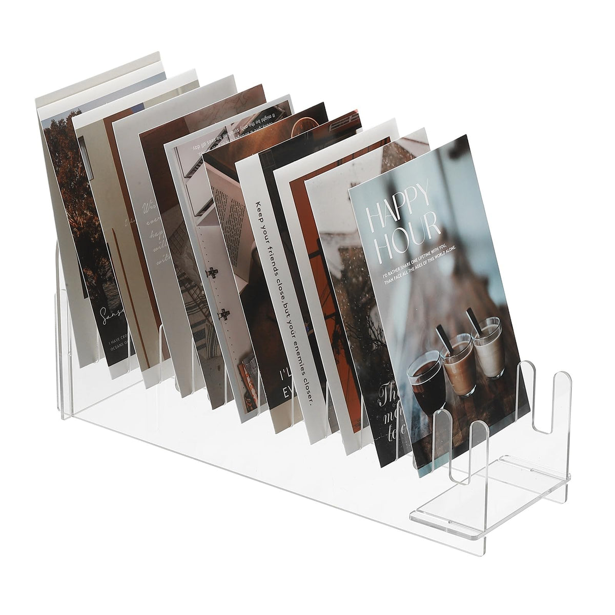 PATIKIL 1pack 12-Tier Clear Greeting Card Display Stand Acrylic Sticker 1