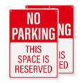 2 Pack No Parking This Space Is Reserved Sign 10 × 14 Inches