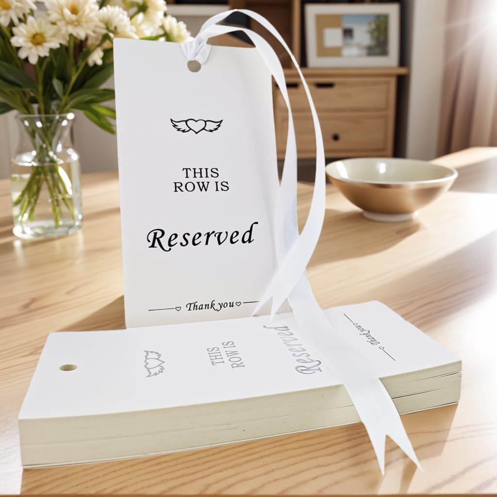 Reserved Seating Signs for Wedding Chairs, 20PCS