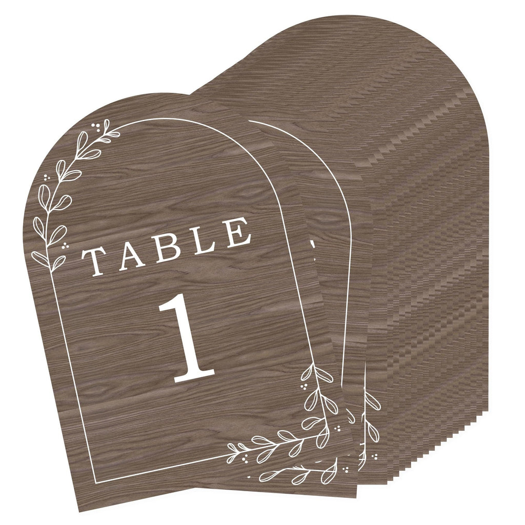 Big Dot of Happiness Rustic Wedding Table Numbers, Engagement and Anniversary Party Decor, Country Wedding Wood Centerpieces, Double-Sided 5 x 7 inches Paper Cards, Table Numbers - 1-20
