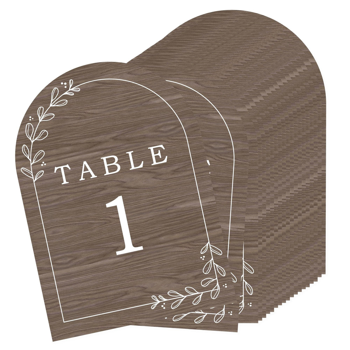 Big Dot of Happiness Rustic Wedding Table Numbers, Engagement and Anniversary Party Decor, Country Wedding Wood Centerpieces, Double-Sided 5 x 7 inches Paper Cards, Table Numbers - 1-20