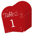 Big Dot of Happiness Wedding Hearts Cherry Red Table Numbers, Engagement and Anniversary Party Decor, Wedding Centerpieces, Double-Sided 5 x 7 inches Cards, Table Numbers - 1-20