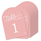 Big Dot of Happiness Wedding Hearts Pink Table Numbers, Engagement and Anniversary Party Decor, Wedding Centerpieces, Double-Sided 5 x 7 inches Cards, Table Numbers - 1-20