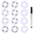 13 Pcs Clothing Rack Size Dividers Round White Plastic Size Markers for Clothing Rack Pre-Labeled (XXS-XXXL) & Blank Dividers & Erasable Pen for Closet, Retail Store, Wardrobe 13 Pcs