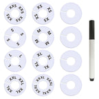 13 Pcs Clothing Rack Size Dividers Round White Plastic Size Markers for Clothing Rack Pre-Labeled (XXS-XXXL) & Blank Dividers & Erasable Pen for Closet, Retail Store, Wardrobe 13 Pcs
