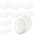 Homaisson 8 PCS Acrylic Plate Stands for Display, 3-Tier Clear Dinnerware Rack Set, Multifunction Transparent Plate Holders for Kitchen Cabinets, China Platters, Glass Cups, Books, 7.2 x 3.9 x 3.9 in