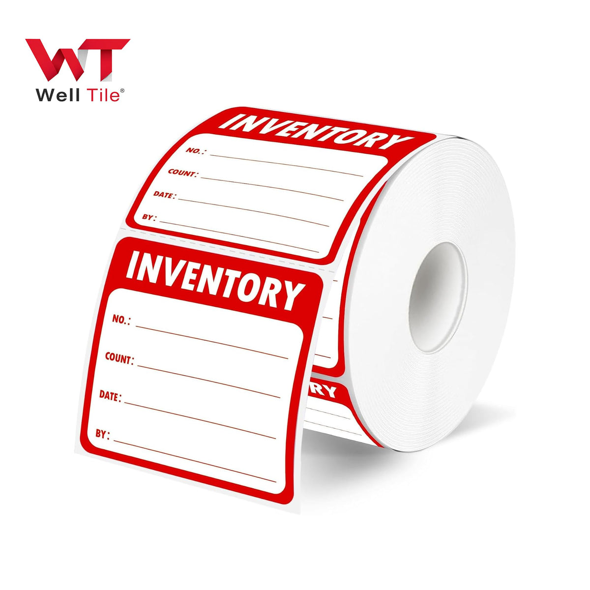 Inventory Control Labels 2x2 Inch Red Fluorescent Stickers for Warehouse