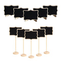 10 Pack Wooden Chalkboard Signs with Stand - Mini Reusable Food Labels for Wedding Buffet, Party Decor & Table Number Display