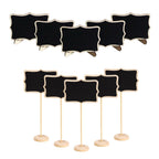 10 Pack Wooden Chalkboard Signs with Stand - Mini Reusable Food Labels for Wedding Buffet, Party Decor & Table Number Display