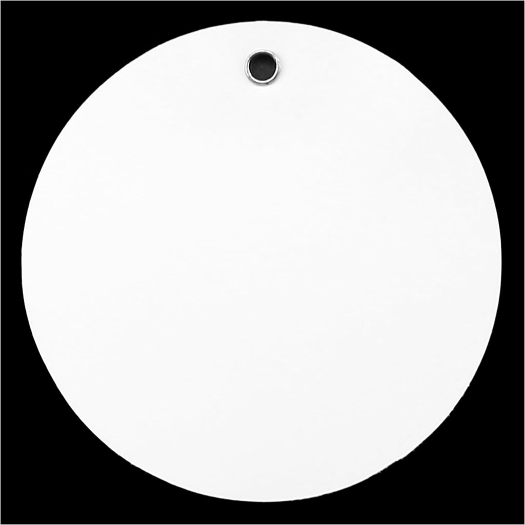 CleverDelights 3" Round Plastic Tags (White, 100 Pack) White
