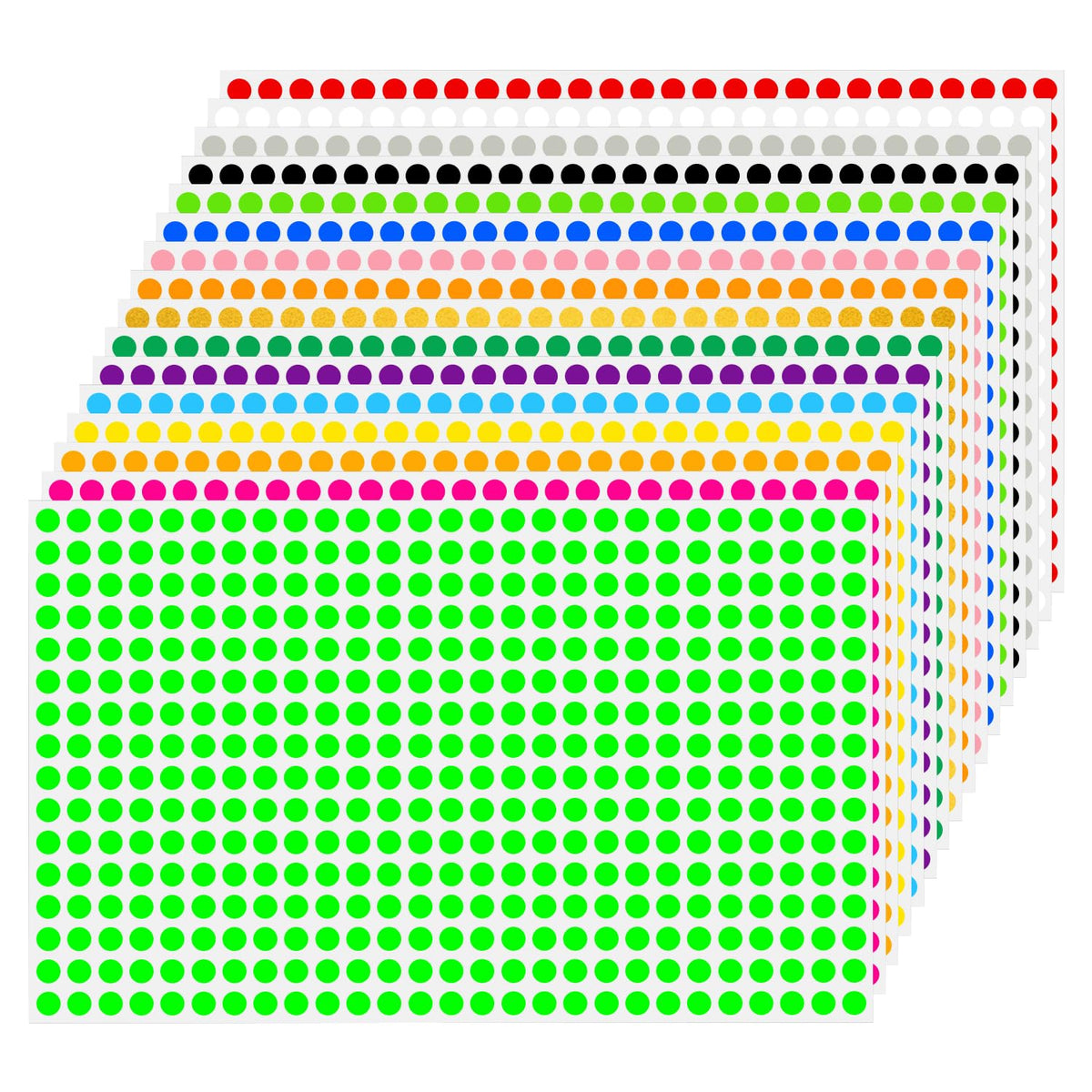 1/4" Round Color-Code Dot Sticker,Color Coding Circle Label (Multicolor) 16 Colors 0.25 X 0.25 inch