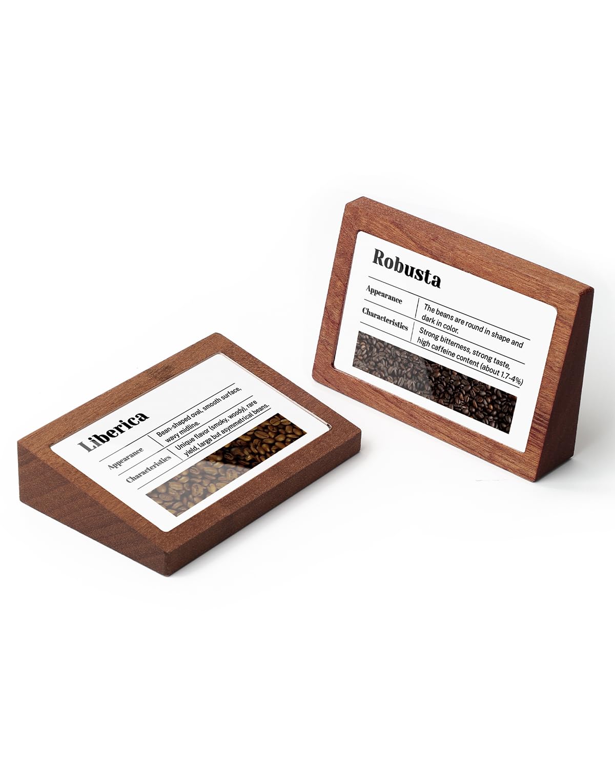 LIANHELILAI Wood Label Holder 2 Pack for Tabletop Stand or Recline