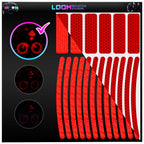 LOOM® Reflective Stickers for Bikes Rims | 18pc Brilliant-Red