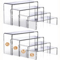 MerryNine Clear Acrylic Risers Display Stands Multi-Size Rectangular-4mm-8pcs