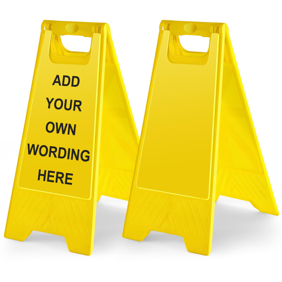 2 Pack 17.5" Height Blank Floor Sign Yellow A-frame Foldable Caution Sign Write-On Double Sided Safety Warning for Pool Restaurant Restroom Office 2 6.5 x 17.5 x 10.2 Inch