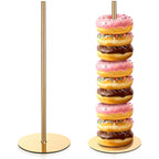 2 Pcs Metal Donut Display Stand Tower for Dessert Table, Gold 2