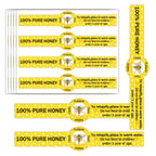 Tamper Proof Pure Honey Stickers 1×9 inch Tamper Evident Seals Labels Natural Honey Labels for Jars Bottle (250) 250