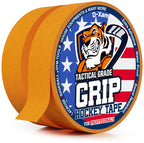 D-Xam Hockey Tape Black Grip Tape 2 Roll Athletic Sports Tape 1inch Multipurpose Cloth Tape for Lacrosse Stick Handles Pullup Bars Tools Fingers Water-Resistan Protect from Scratches Smudges Orange