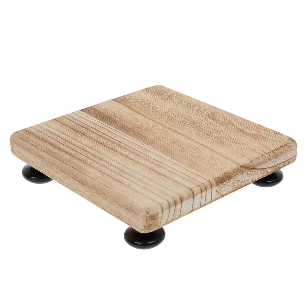 Hobby Lobby Wood Display Riser with Black Feet, Square Platform, Natural Grain Finish, Fall Christmas Accent for Display on Table Countertop Mantel Entryway Wedding Party Centerpiece (Large - 8.13")